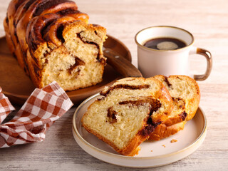 Wall Mural - Chocolate babka bread, sliced