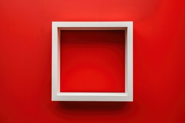 empty white box on red background