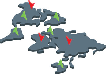 Poster - Global currency conversion icon isometric vector. Convert coin. Business digital money