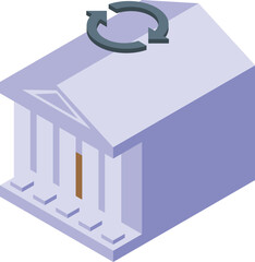 Poster - Bank currency conversion icon isometric vector. Cash finance success. Modern shape economy