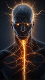 Fototapeta Do akwarium - 3d rendered illustration of electrifying human