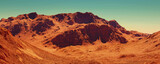 Fototapeta  - Mars landscape, 3d render of imaginary mars planet terrain.