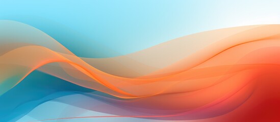 Poster - This abstract background features vibrant waves of blue and orange colors, creating a dynamic and visually striking composition. The waves flow seamlessly across the design, adding movement and energy