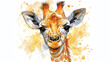 illustration of baby giraffe for kids nursery room decor , portraits, cards or wallpapers , neutral beige color theme