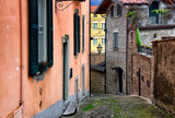 Fototapeta Uliczki - Varenna, Province Lecco,  Lombardy, Italy, Europe - beautiful famos resort on Lake Como shore with charming, characteristic narrow streets