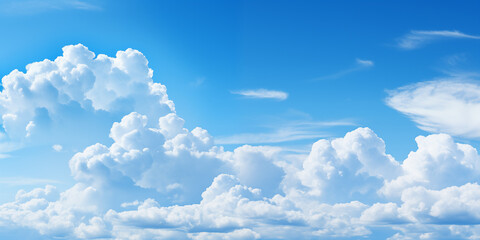 Wall Mural - blue sky with white cloud background. white cloud with blue sky background