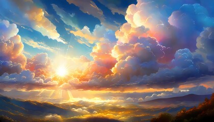 Wall Mural - unset in the sky