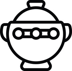 Wall Mural - Cooking pot icon outline vector. Cookware tool. Kitchen culinary items