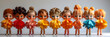 A 3D animated cartoon render of a smiling group of cheerleader children with pom poms.