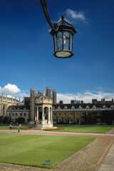 Sticker - Great Court in Trinity College, constituent college of the University of Cambridge, England, UK