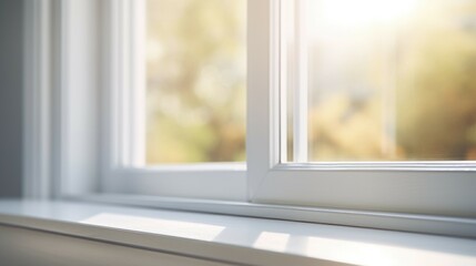 Poster - Close up of sunlight shining through window sill. Perfect for home decor or interior design projects