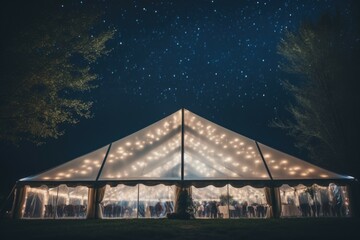 Aufkleber - A large tent filled with people, suitable for event concepts