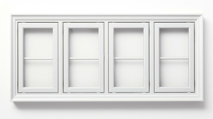 Poster - A white window with glass panes on a white wall. Suitable for architectural or interior design concepts