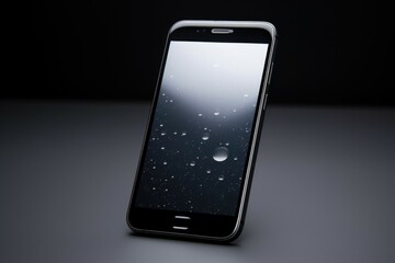 Poster - A close up shot of a cell phone on a table. Suitable for technology concepts
