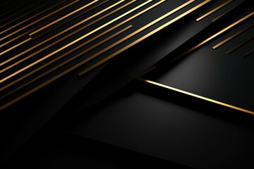 Poster - Detailed shot of black and gold wallpaper for interior design projects
