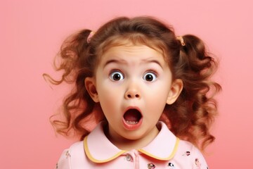 Poster - A little girl with a surprised expression on her face. Suitable for various uses