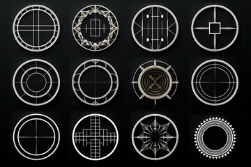 Aufkleber - Collection of circular objects, perfect for graphic design projects