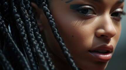 Aufkleber - Close up of a woman with a tattoo on her face. Suitable for fashion or alternative lifestyle concepts