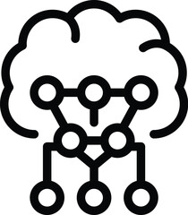 Poster - Business brainstorm icon outline vector. Logic idea research. Decision making process
