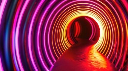 Poster - Circular abstract background of bright lines. AI generative.