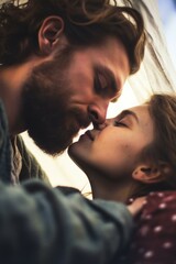 Poster - Intimate moment between man and woman. Perfect for romantic concepts