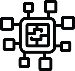Poster - Brainstorming technique icon outline vector. Strategic idea generation. Collaborative logic forum