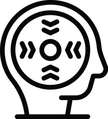 Poster - Brainstorming collaboration icon outline vector. Strategy corporate discussion. Teamwork idea generation