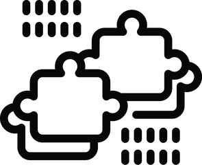 Poster - Brainstorm puzzle icon outline vector. Logical maze. Corporate cognitive session
