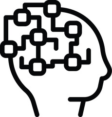 Poster - brainstorm mindset icon outline vector. cognitive knowledge. creative idea development