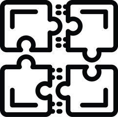 Sticker - Brainstorm jigsaw puzzle icon outline vector. Finding cognitive creative solution. Logical corporate maze
