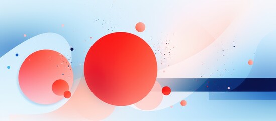 Poster - A modern abstract design featuring blue and red colors with various circles in geometric patterns. The circles create a visually striking composition against the contrasting colors, adding elements of