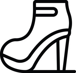 Sticker - Ankle high heels boots icon outline vector. Fashion designer footwear collection. Buy new shoes pair