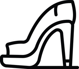 Sticker - Season high heels icon outline vector. Fashion lady pumps footwear. Refined gorgeous feminine shoes