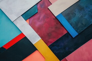 Wall Mural - Multicolored geometric shapes overlapping background