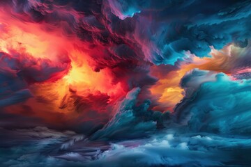 Wall Mural - Ethereal clouds blending with vibrant colors