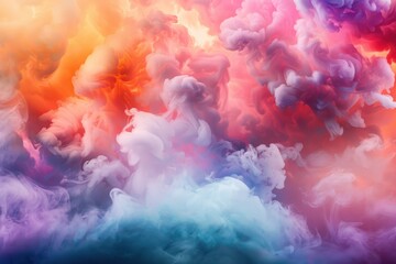 Wall Mural - Ethereal clouds blending with vibrant colors