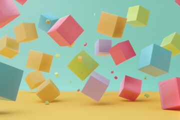 Wall Mural - Retro-inspired shapes and colors in motion design background