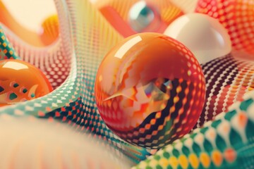 Wall Mural - Retro-inspired shapes and colors in motion design background