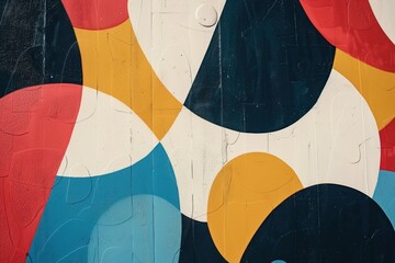 Wall Mural - Retro-inspired shapes and colors in motion design background