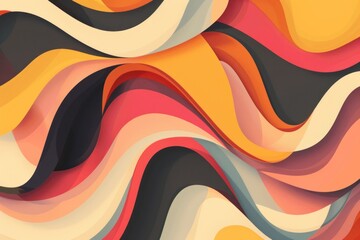 Wall Mural - Retro-inspired shapes and colors in motion design background