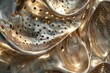 Organic forms merging with metallic elements background