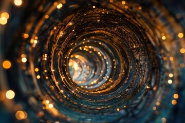 Wall Mural - Hypnotic spiral of light and shadow