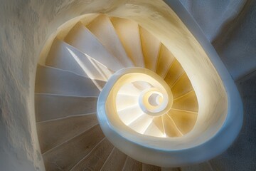 Wall Mural - Hypnotic spiral of light and shadow
