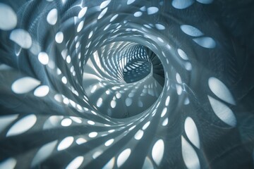 Wall Mural - Hypnotic spiral of light and shadow