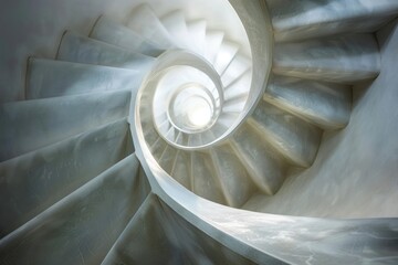 Wall Mural - Hypnotic spiral of light and shadow