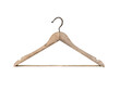 © ValentinaSova - Illustration of a wooden hanger for different clothes, jacket, dress, shirt. Classic shaped hanger. Isolated watercolor illustration for cards, stickers, textiles, design, invitations, website, logo
