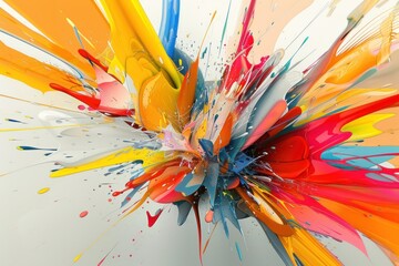 Wall Mural - Dynamic explosion of colors and shapes background