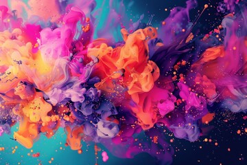 Wall Mural - Dynamic explosion of colors and shapes background