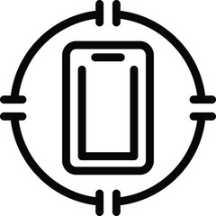 Poster - Shielded mobile glass icon outline vector. Anti shatter screen cover. Fortified smartphone protection