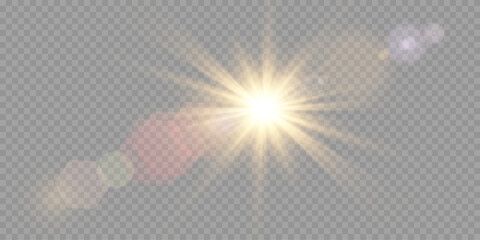 Wall Mural - vector transparent sunlight special lens flare light effect. png